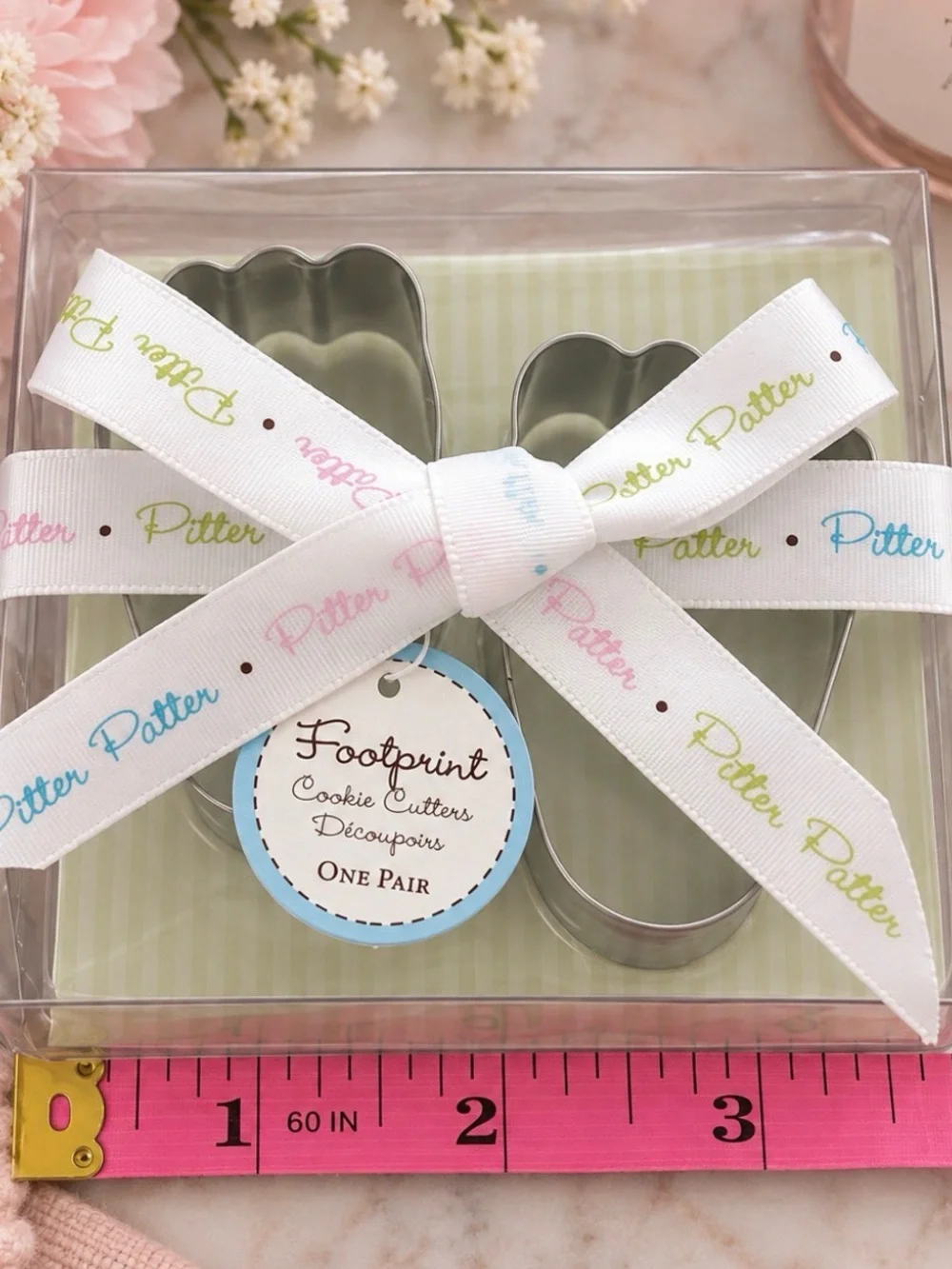 Kate Aspen baby feet footprint pair Pitter Patter cookie cutters 2 sets of 2